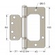 HINGE FOR DOORS AND WINDOWS 100x90x2.5 / NICKEL MAT